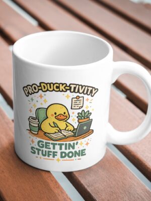 Pro-Duck-tivity Mug – Gettin’ Stuff Done Cute Duck Productivity Coffee Cup