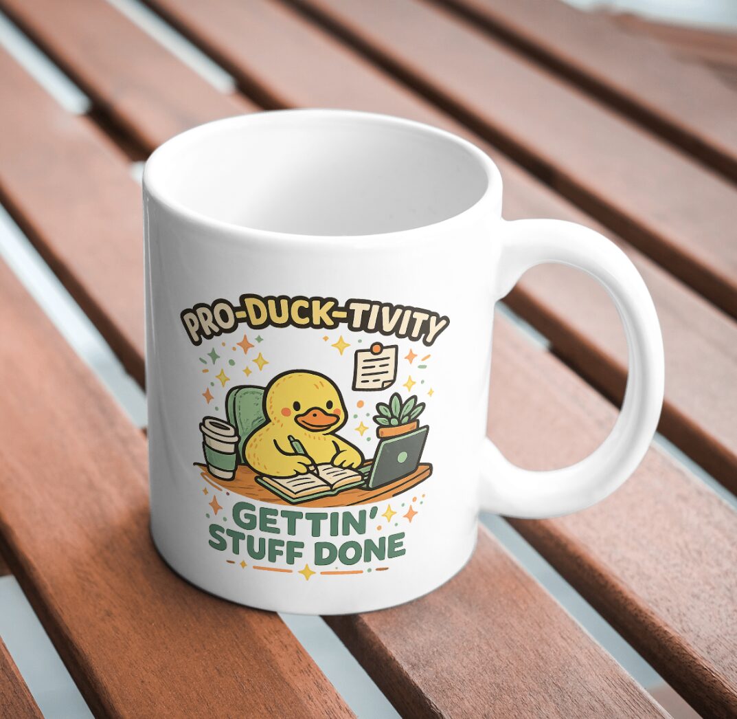 Pro-Duck-tivity Mug – Gettin’ Stuff Done Cute Duck Productivity Coffee Cup