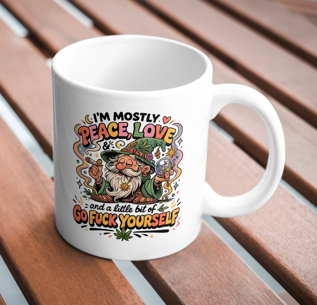 Peace, Love & Go Fuck Yourself – Rebel Wizard Mug