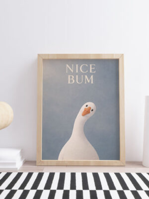 Nice Bum Goose Wall Art Print | Funny Minimalist Bathroom Humor