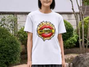 No Control Lips – Bold Pop Art Unisex T-Shirt (100% Cotton) – Premium Graphic Tee