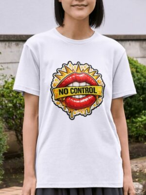 No Control Lips – Bold Pop Art Unisex T-Shirt (100% Cotton) – Premium Graphic Tee