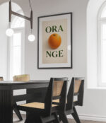 Orange Typography Wall Art Print – Minimal Kitchen Decor