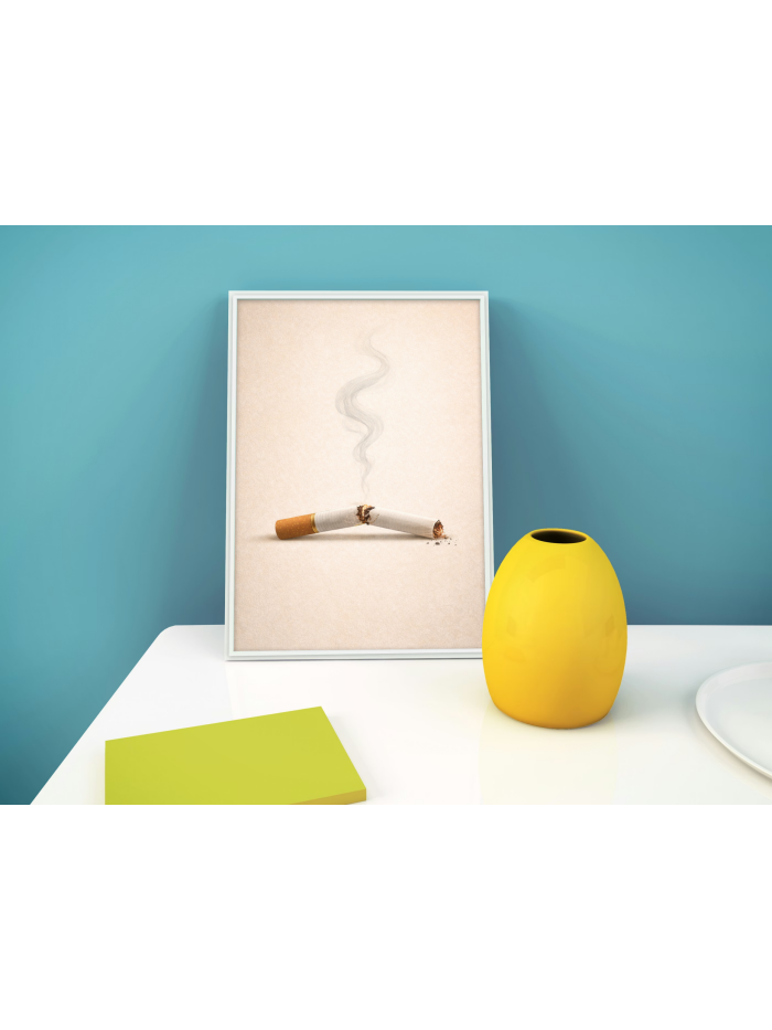 Broken Cigarette Wall Art Print – Minimal Anti-Smoking Illustration