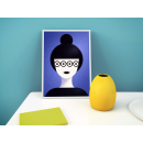 Minimal Portrait with Glasses Wall Art Print – Modern Graphic Illustration