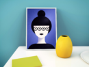 Minimal Portrait with Glasses Wall Art Print – Modern Graphic Illustration