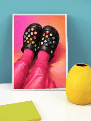 Jeweled Crocs – Bold Fashion Footwear Pop Art Wall Print