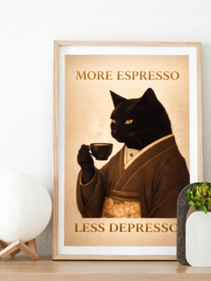 More Espresso Less Depresso Art Print