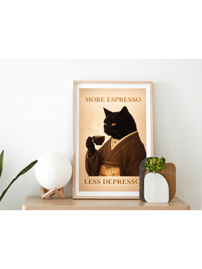 More Espresso Less Depresso Art Print