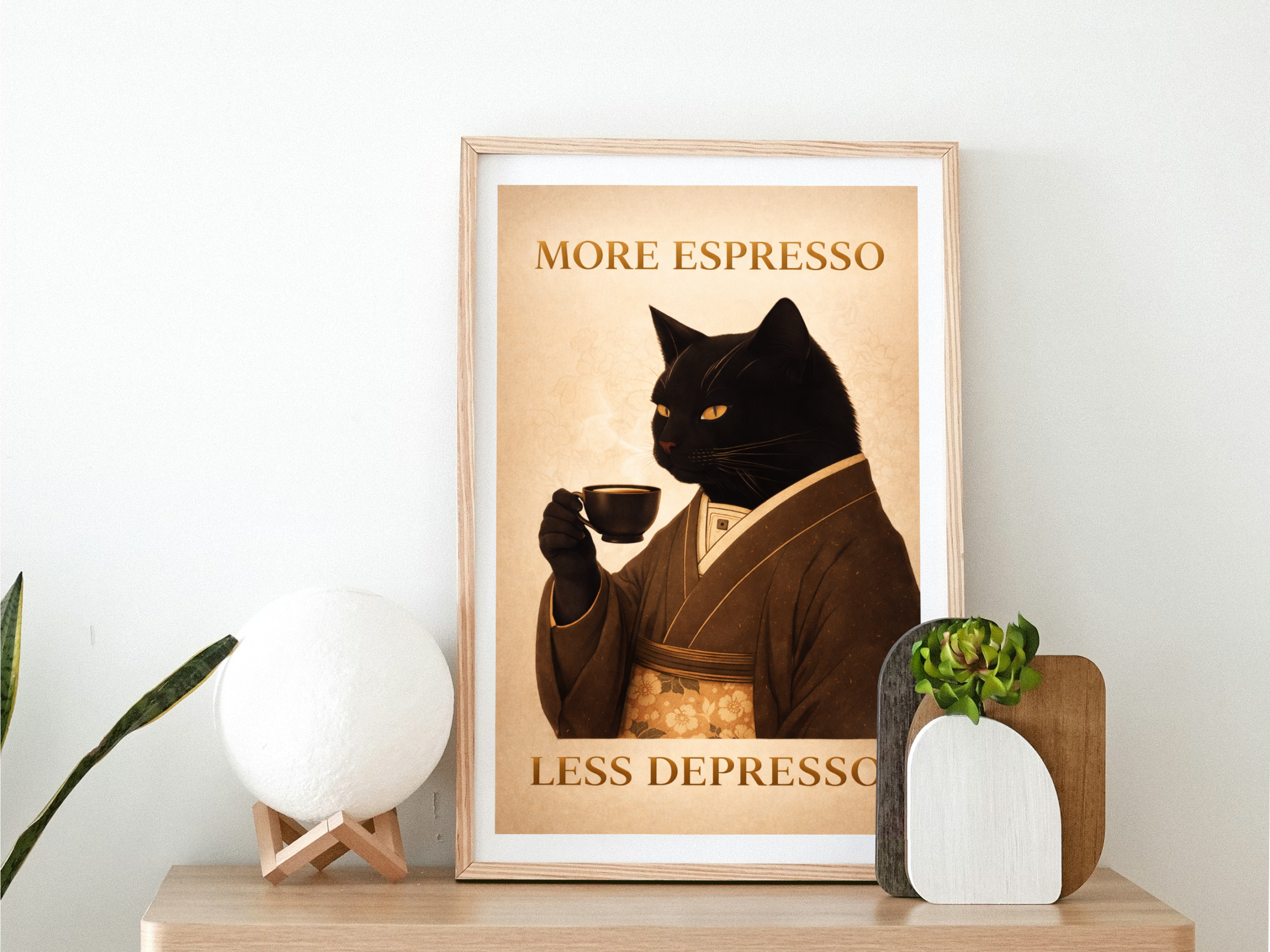 More Espresso Less Depresso Art Print