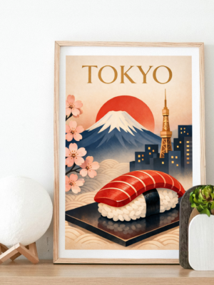 Tokyo Sushi Illustration Print
