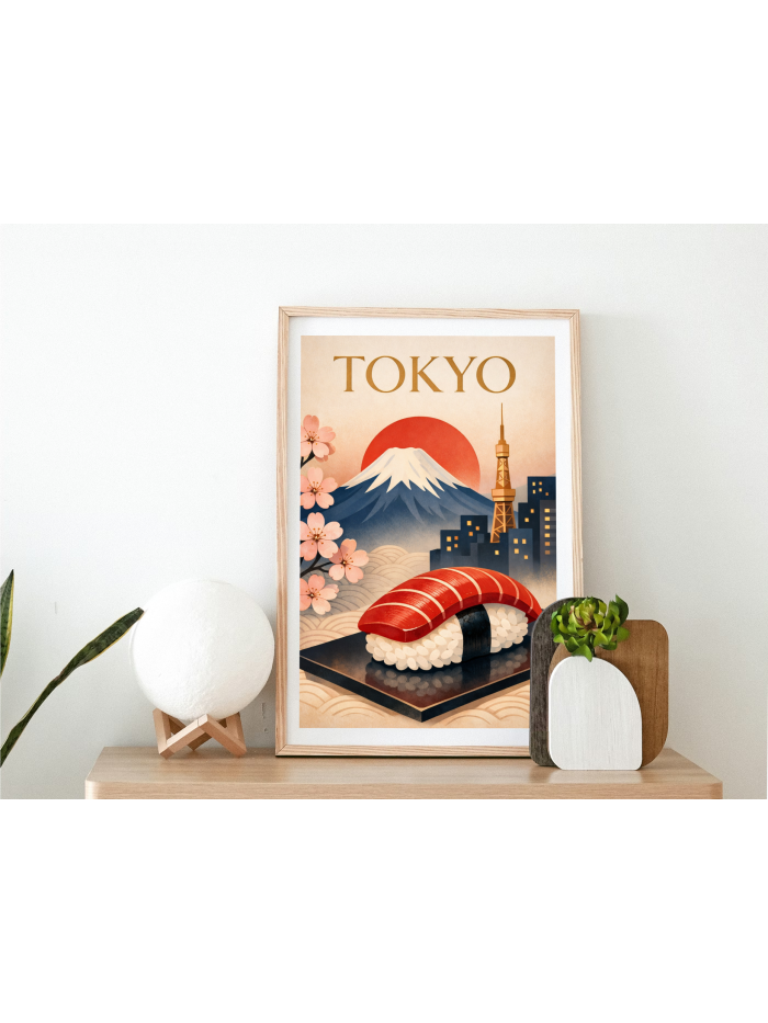Tokyo Sushi Illustration Print