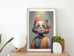 Soft Persona – Abstract Color Mask Surreal Portrait Wall Art Print