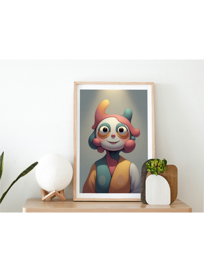 Soft Persona – Abstract Color Mask Surreal Portrait Wall Art Print