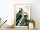 Green Sneaker Street Art Print – Modern Fashion Illustration Wall Art
