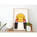 Passive Aggressive Smile Wall Art Print | Minimalist Dark Humor Illustration