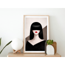 Blindfolded Woman Wall Art Print | Modern Fashion Portrait Illustration