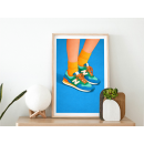 Colorful Sneakers Wall Art Print – Playful Fashion Illustration, Modern Lifestyle Decor