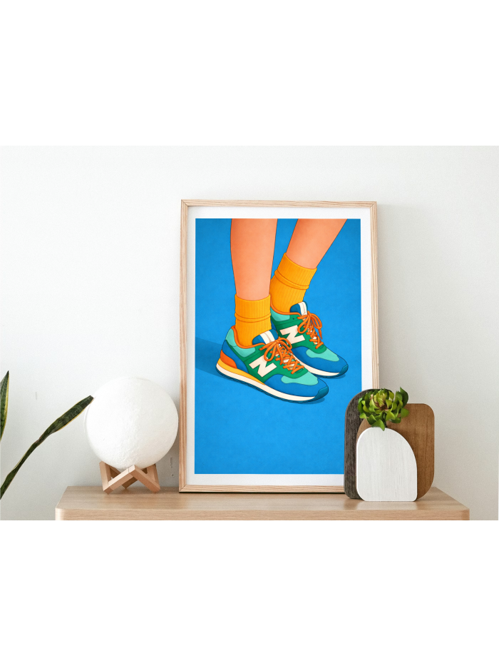 Colorful Sneakers Wall Art Print – Playful Fashion Illustration, Modern Lifestyle Decor
