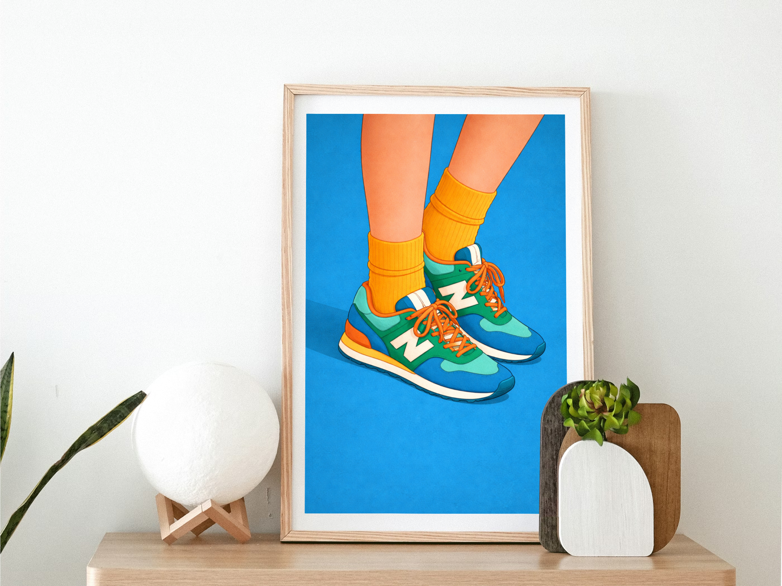Colorful Sneakers Wall Art Print – Playful Fashion Illustration, Modern Lifestyle Decor