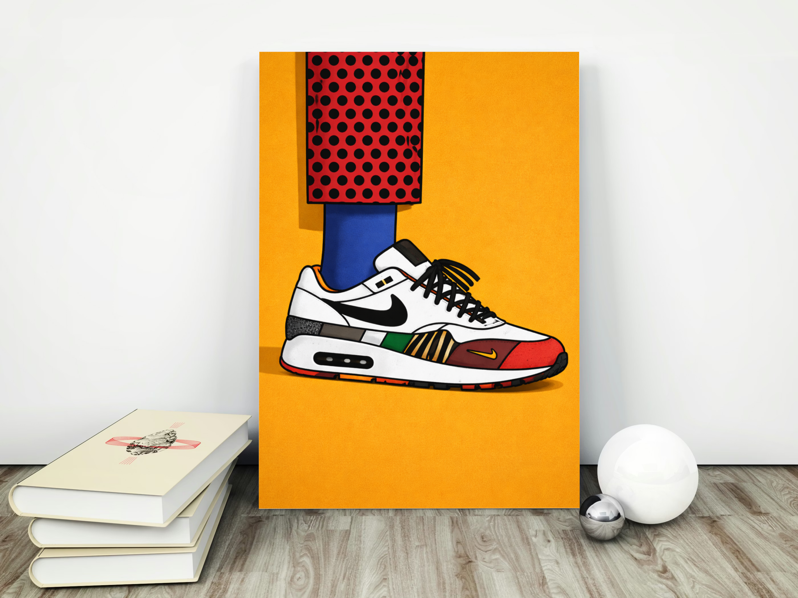 Graphic Sneaker Wall Art Print – Bold Streetwear Illustration, Modern Pop Decor
