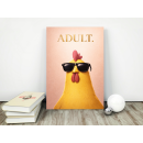 Adult Chicken Wall Art Print – Humorous Character Illustration