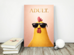 Adult Chicken Wall Art Print – Humorous Character Illustration