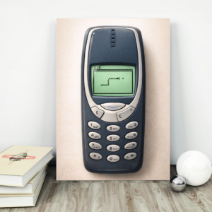 Monochrome Snake Legacy – Retro Mobile Game Minimalist Art Print