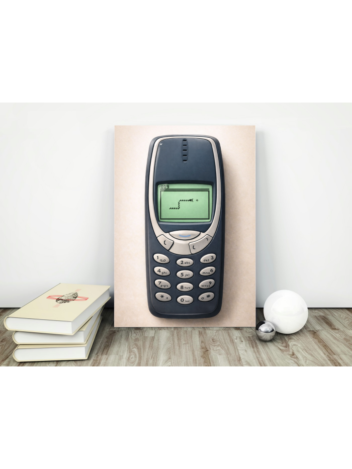 Monochrome Snake Legacy – Retro Mobile Game Minimalist Art Print