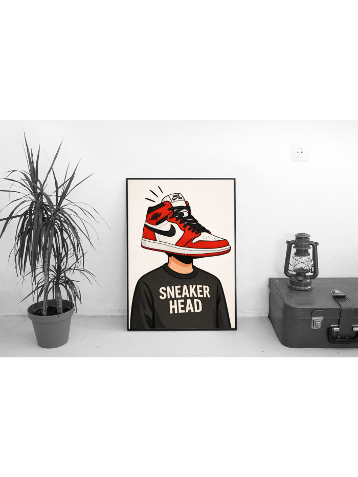 Sneaker Head Illustration Wall Art – Urban Street Culture Poster