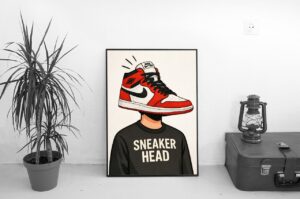 Sneaker Head Illustration Wall Art – Urban Street Culture Poster