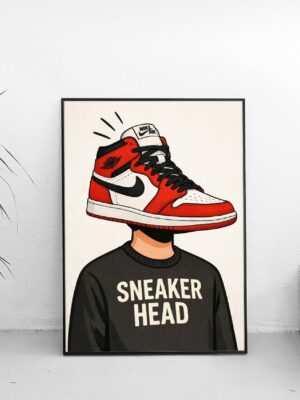 Sneaker Head Illustration Wall Art – Urban Street Culture Poster