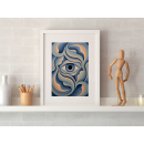 Abstract Eye Flow Blue Contemporary Wall Art Print