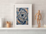 Abstract Eye Flow Blue Contemporary Wall Art Print