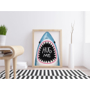 Hug Me Shark Wall Art Print – Cute Funny Animal Illustration