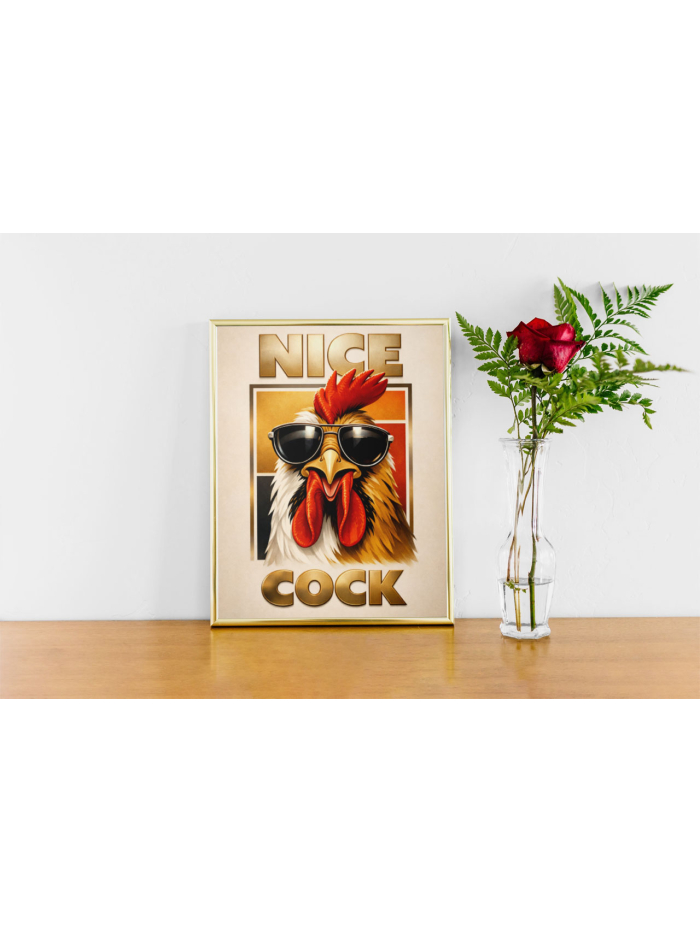 Nice Cock Wall Art Print – Bold Humor Illustration