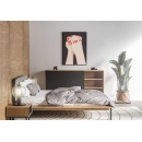 Feminine Power Wall Art Print – Red Nails Clenched Fists Minimalist Illustration