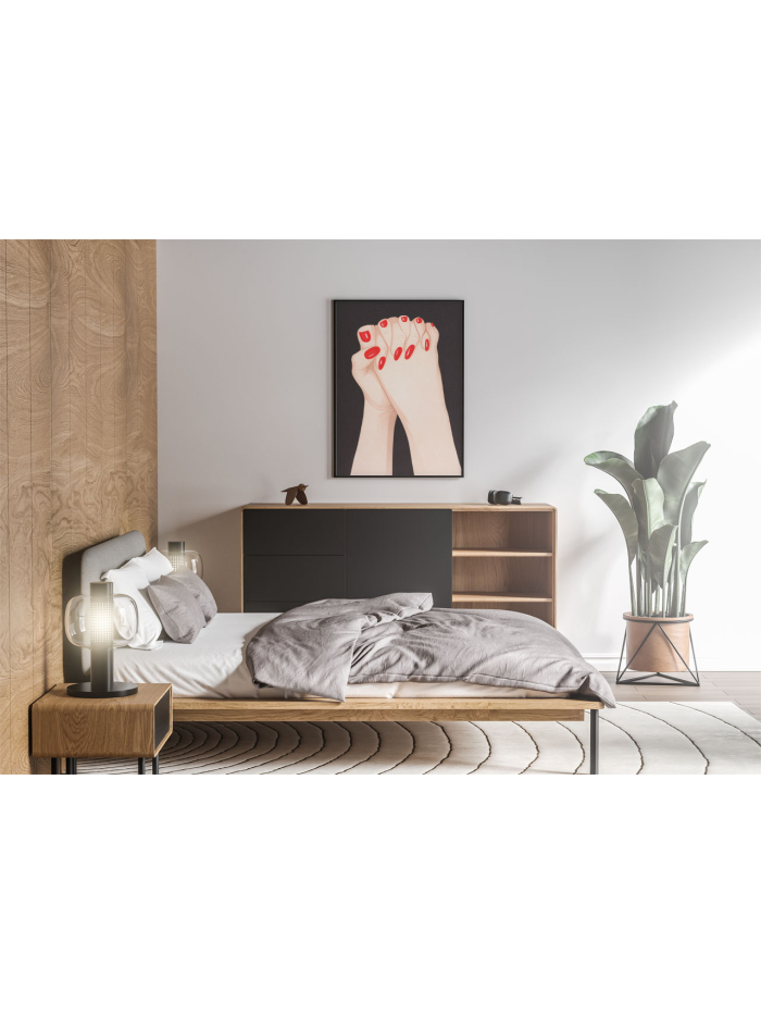 Feminine Power Wall Art Print – Red Nails Clenched Fists Minimalist Illustration