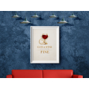 Cats and Wine Make Everything Fine Wall Art Print – Minimalist Humor Illustration
