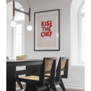 Kiss the Chef – Bold Red Typography Kitchen Wall Art Print