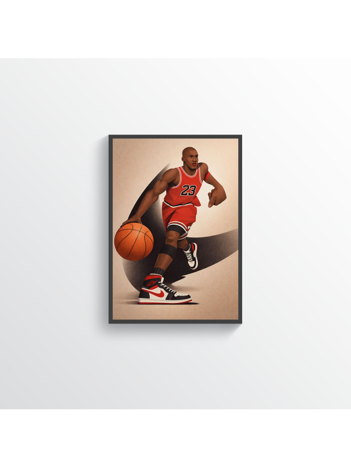Basketball Legend Wall Art Print – Dynamic Sports Illustration