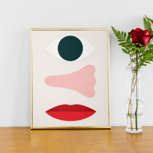 Minimalist Face Composition Abstract Modern Wall Art Print