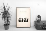 Ew, People – Minimalist Cat Illustration Wall Art Print