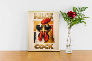 Nice Cock Wall Art Print – Bold Humor Illustration