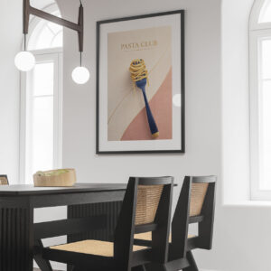 Pasta Club Wall Art Print – Minimalist Food Illustration with Fork