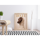 Dogue – Fashion Dog Portrait Minimalist Vogue‑Style Wall Art Print