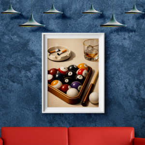 After the Break – Billiards Still Life Minimalist Wall Art Print