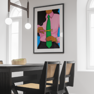 Cutting the Tie Conceptual Illustration Wall Art Print