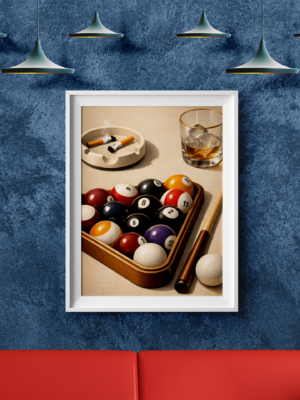 After the Break – Billiards Still Life Minimalist Wall Art Print