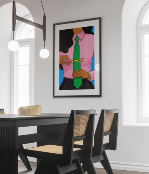 Cutting the Tie Conceptual Illustration Wall Art Print